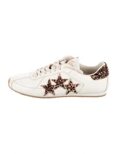 Pre-owned Amiri Leather Animal Print Athletic Sneakers In White