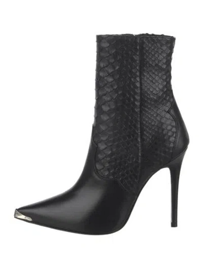 Pre-owned Amiri Leather Animal Print Boots In Black
