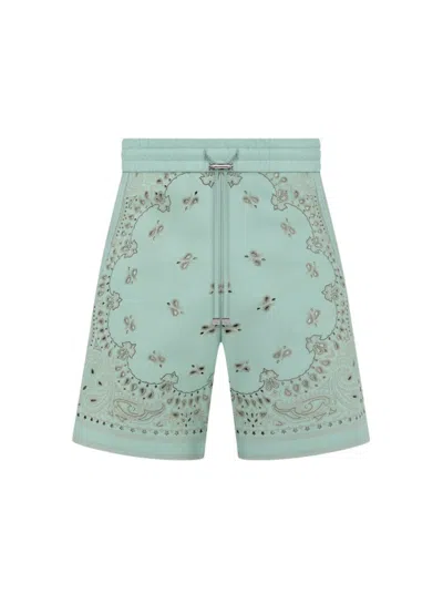 Amiri Leather Bandana Shorts