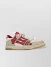 Amiri Leather Bandana Skel Sneakers With Contrast Panels In Neutral