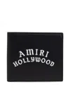Amiri Bi-fold Wallwt With Logo Lettering On The Front In Leather Man In Black