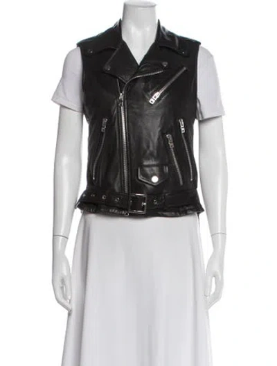 Pre-owned Amiri Leather Biker Jacket In Black