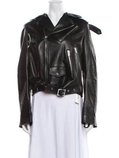 Pre-owned Amiri Leather Biker Jacket In Multi