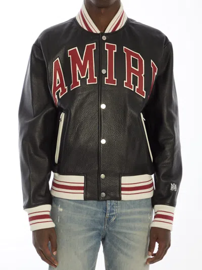 AMIRI AMIRI LEATHER BOMBER JACKET