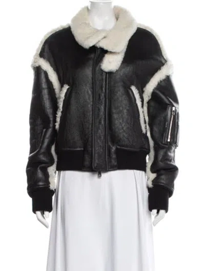 Pre-owned Amiri Leather Bomber Jacket In Black