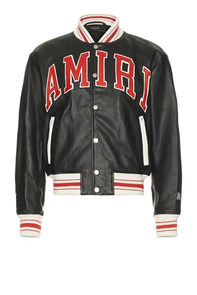AMIRI LEATHER BOMBER JACKET
