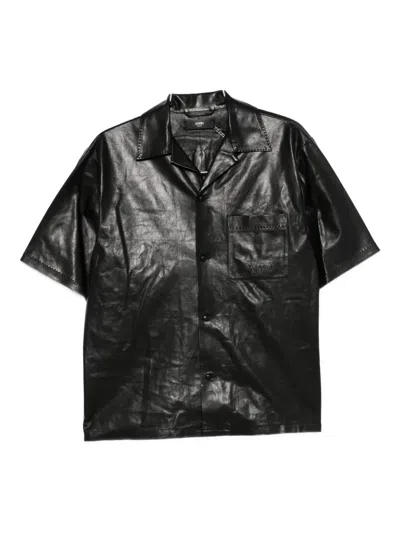 AMIRI LEATHER CAMP-COLLAR SHIRT