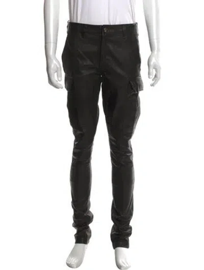 Pre-owned Amiri Leather Cargo Pants In Black
