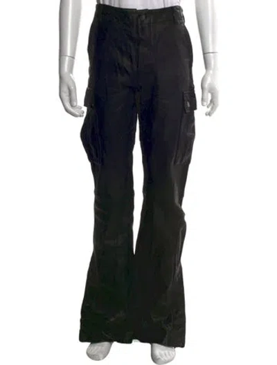 Pre-owned Amiri Leather Cargo Pants In Black