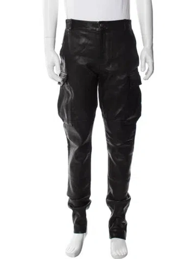 Pre-owned Amiri Leather Cargo Pants In Black