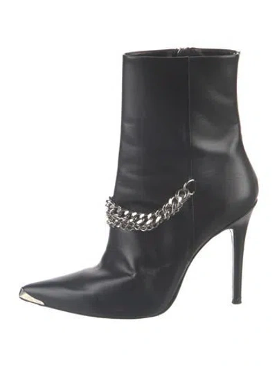 Pre-owned Amiri Leather Chain-link Accents Boots In Black