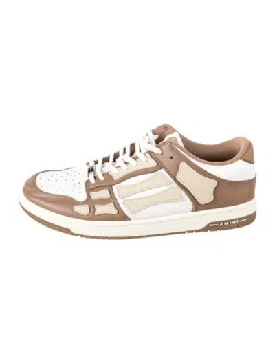 Pre-owned Amiri Leather Colorblock Pattern Athletic Sneakers In Brown