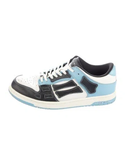 Pre-owned Amiri Leather Colorblock Pattern Athletic Sneakers In White