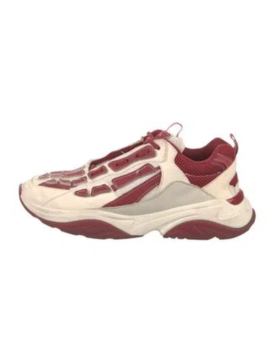 Pre-owned Amiri Leather Colorblock Pattern Chunky Sneakers In Red