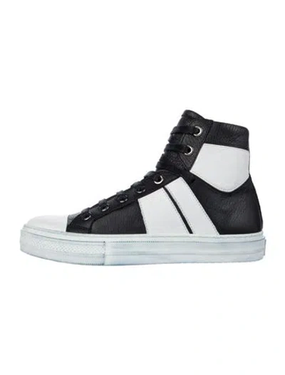 Pre-owned Amiri Leather Colorblock Pattern Sneakers In Black