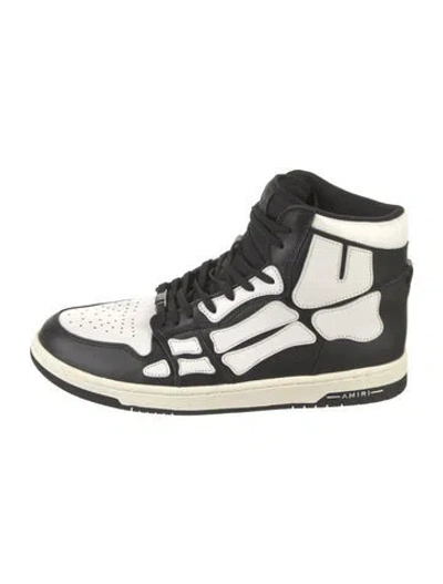 Pre-owned Amiri Leather Colorblock Pattern Sneakers In Black