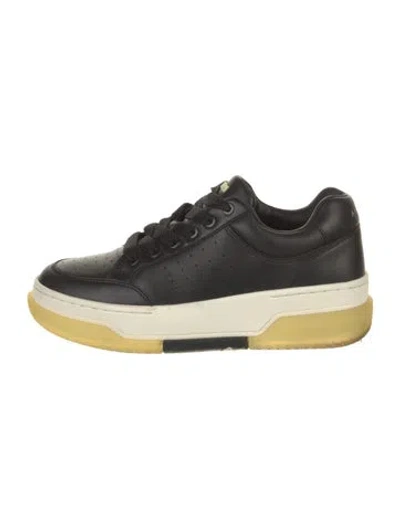 Pre-owned Amiri Leather Colorblock Pattern Sneakers In Black