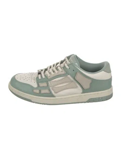 Pre-owned Amiri Leather Colorblock Pattern Sneakers In Green