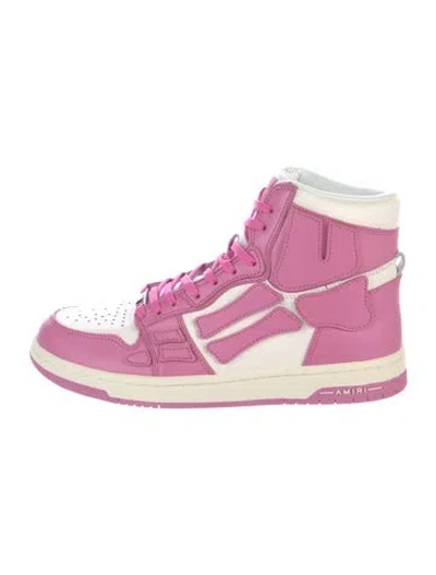 Pre-owned Amiri Leather Colorblock Pattern Sneakers In Pink