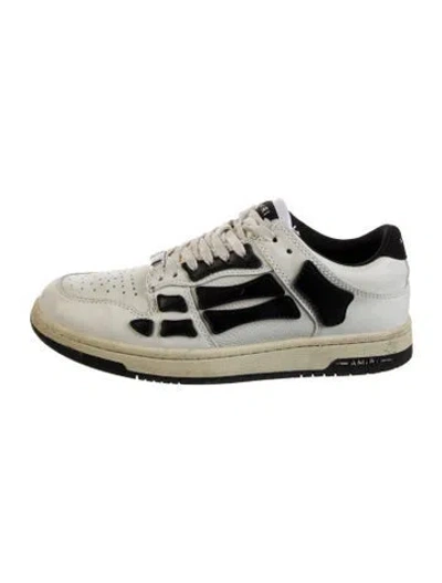 Pre-owned Amiri Leather Colorblock Pattern Sneakers In Silver