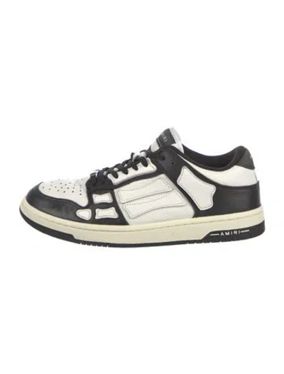 Pre-owned Amiri Leather Colorblock Pattern Sneakers In White