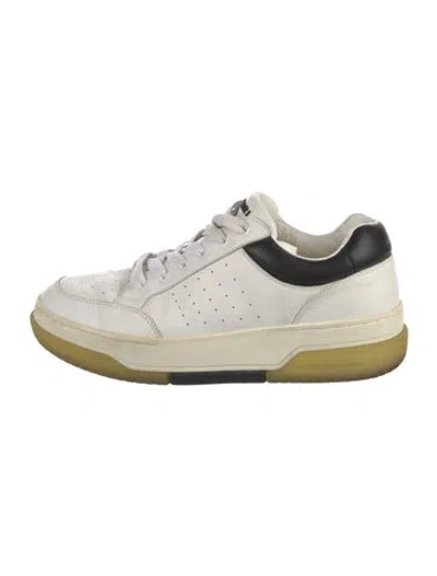 Pre-owned Amiri Leather Colorblock Pattern Sneakers In White