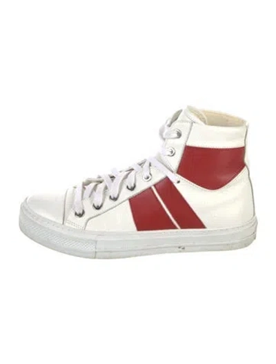Pre-owned Amiri Leather Colorblock Pattern Sneakers In White