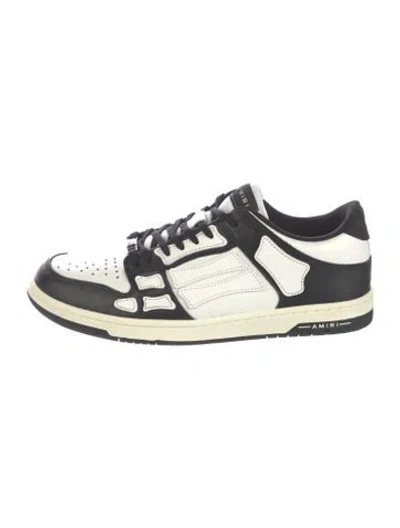 Pre-owned Amiri Leather Colorblock Pattern Sneakers In White