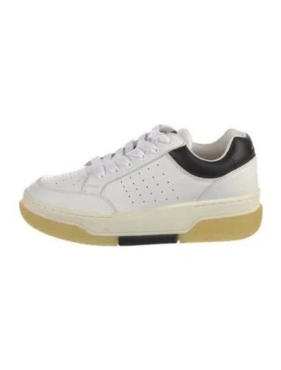 Pre-owned Amiri Leather Colorblock Pattern Sneakers In White