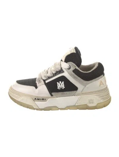 Pre-owned Amiri Leather Colorblock Pattern Sneakers In White