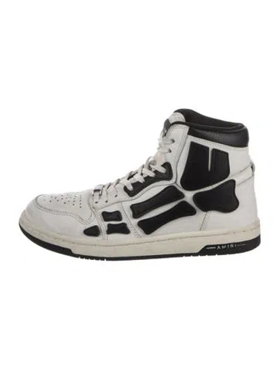 Pre-owned Amiri Leather Colorblock Pattern Sneakers In White