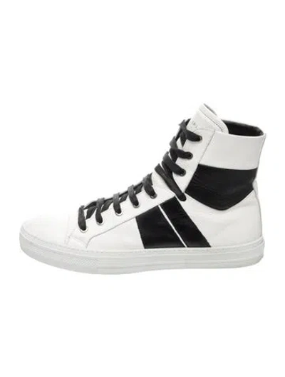 Pre-owned Amiri Leather Colorblock Pattern Sneakers In White