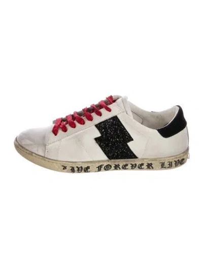 Pre-owned Amiri Leather Distressed Accents Sneakers In White