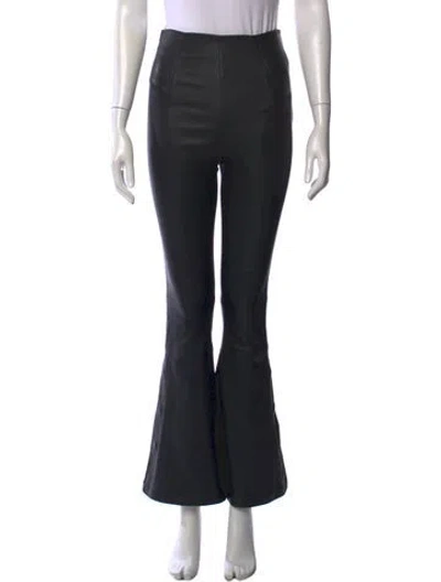 Pre-owned Amiri Leather Flared Pants In Black