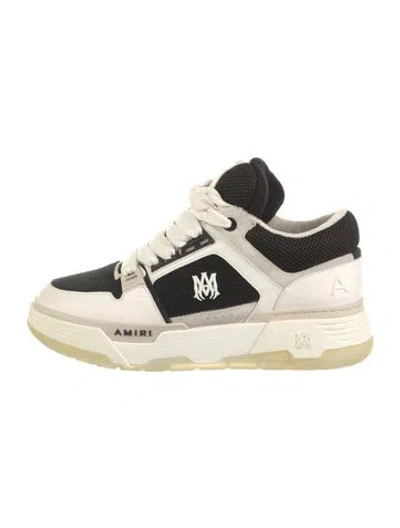 Pre-owned Amiri Leather Graphic Print Athletic Sneakers In Black