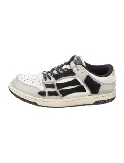 Pre-owned Amiri Leather Graphic Print Athletic Sneakers In Black/white