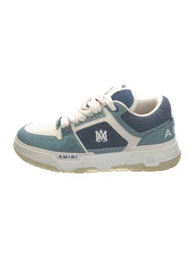 Pre-owned Amiri Leather Graphic Print Athletic Sneakers In Blue