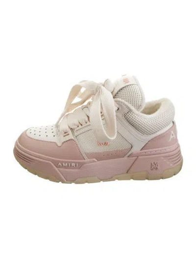 Pre-owned Amiri Leather Graphic Print Athletic Sneakers In Neutrals