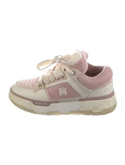 Pre-owned Amiri Leather Graphic Print Athletic Sneakers In Pink