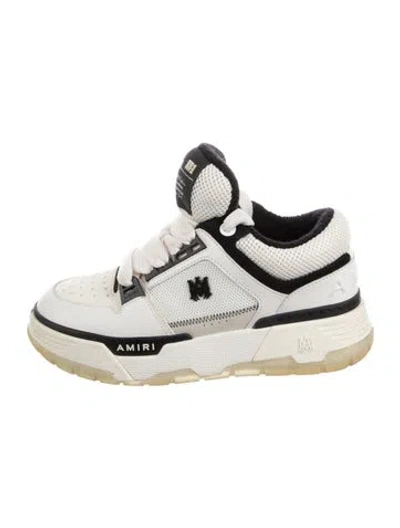 Pre-owned Amiri Leather Graphic Print Athletic Sneakers In White