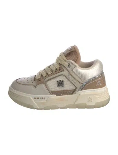 Pre-owned Amiri Leather Graphic Print Chunky Sneakers In Neutrals