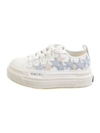 Pre-owned Amiri Leather Graphic Print Chunky Sneakers In White
