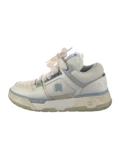 Pre-owned Amiri Leather Graphic Print Chunky Sneakers In White