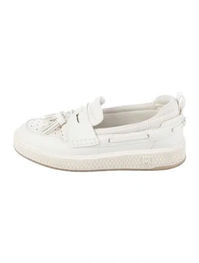 Pre-owned Amiri Leather Graphic Print Loafer Sneakers In White