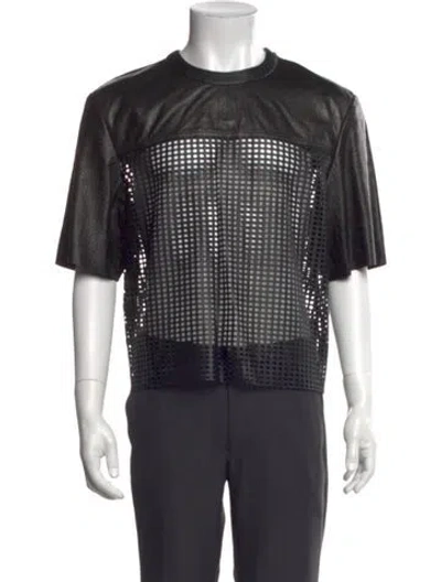 Pre-owned Amiri Leather Graphic Print Shirt In Black
