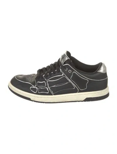 Pre-owned Amiri Leather Graphic Print Sneakers In Black