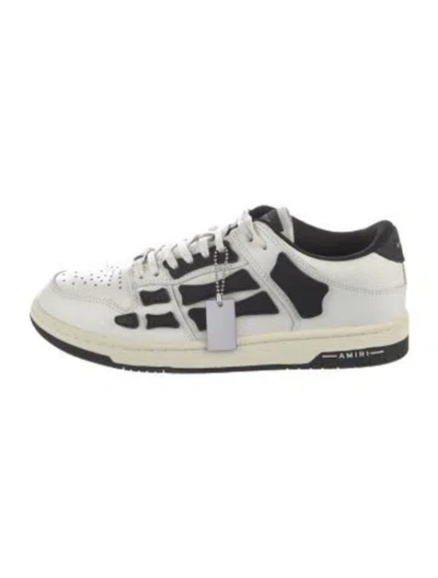 Pre-owned Amiri Leather Graphic Print Sneakers In Black/white