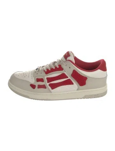 Pre-owned Amiri Leather Graphic Print Sneakers In Red/white