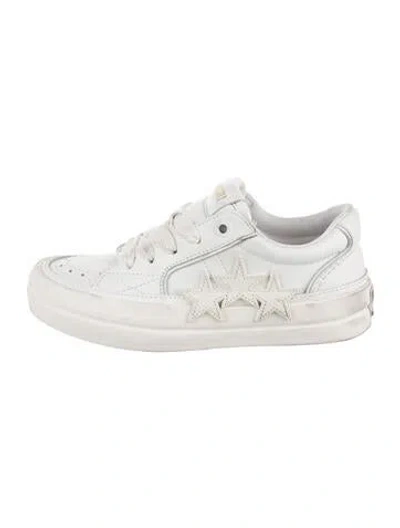 Pre-owned Amiri Leather Graphic Print Sneakers In White
