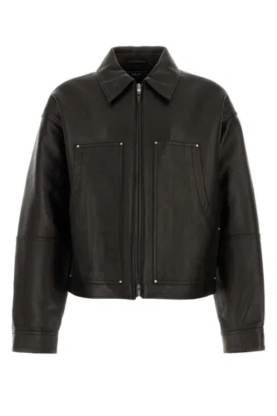 Amiri Leather Jackets In Black